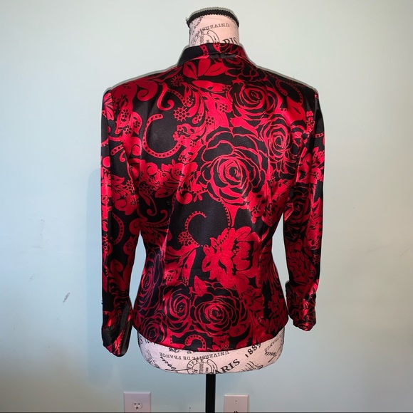 Xscape Black and Red Ladies Blazer Jacket Size 8 - Picture 9 of 16